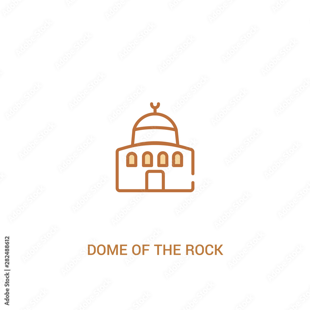 dome of the rock concept 2 colored icon. simple line element illustration. outline brown dome of the rock symbol. can be used for web and mobile ui/ux.
