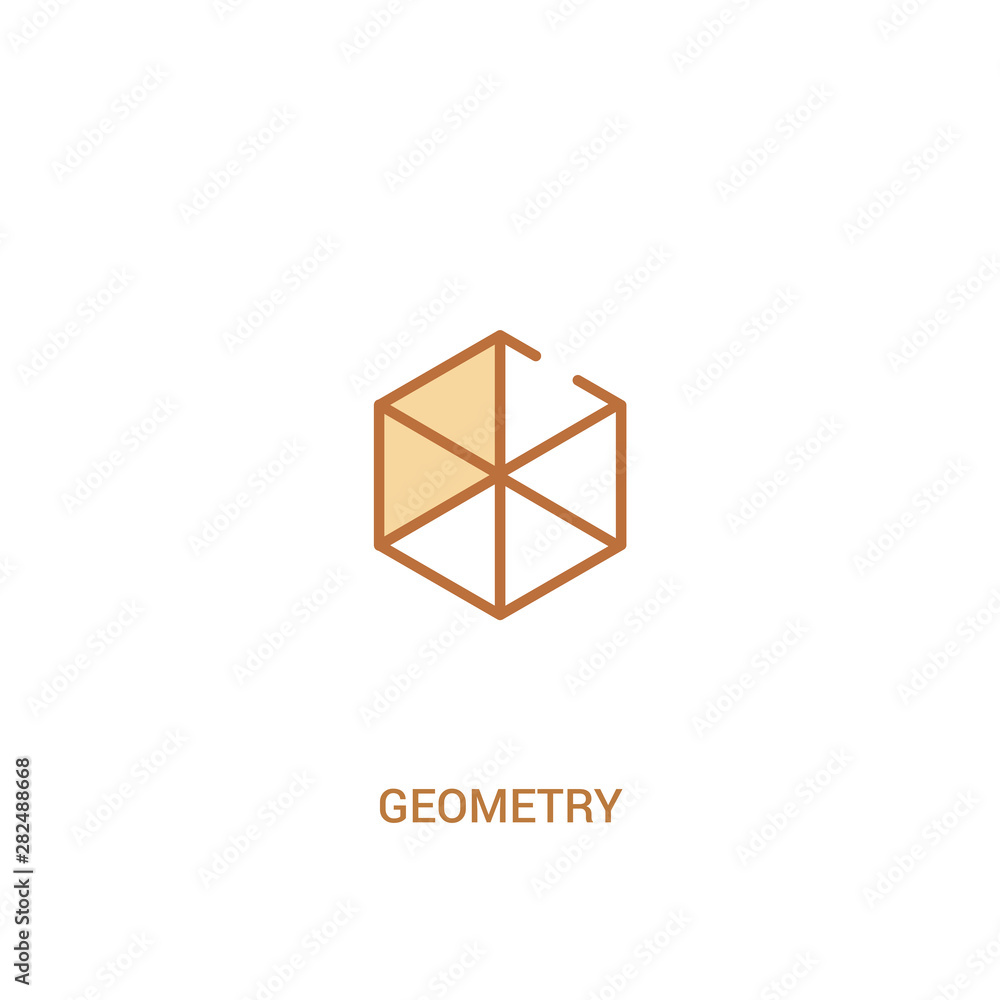 Fototapeta premium geometry concept 2 colored icon. simple line element illustration. outline brown geometry symbol. can be used for web and mobile ui/ux.