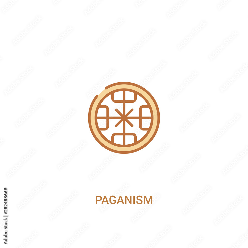 paganism concept 2 colored icon. simple line element illustration. outline brown paganism symbol. can be used for web and mobile ui/ux.