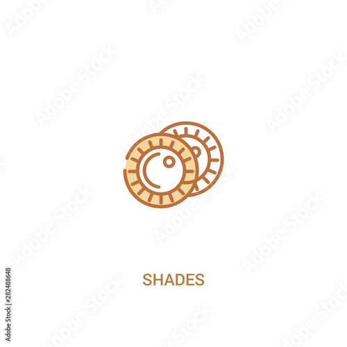 shades concept 2 colored icon. simple line element illustration. outline brown shades symbol. can be used for web and mobile ui/ux.
