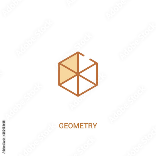 geometry concept 2 colored icon. simple line element illustration. outline brown geometry symbol. can be used for web and mobile ui/ux.