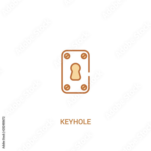 keyhole concept 2 colored icon. simple line element illustration. outline brown keyhole symbol. can be used for web and mobile ui/ux.