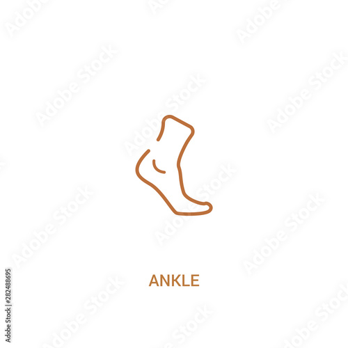 ankle concept 2 colored icon. simple line element illustration. outline brown ankle symbol. can be used for web and mobile ui/ux.