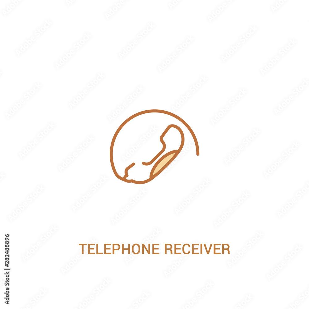 telephone receiver concept 2 colored icon. simple line element illustration. outline brown telephone receiver symbol. can be used for web and mobile ui/ux.