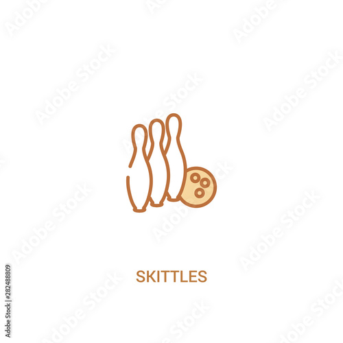 skittles concept 2 colored icon. simple line element illustration. outline brown skittles symbol. can be used for web and mobile ui/ux.