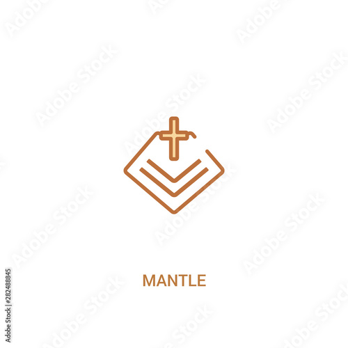 mantle concept 2 colored icon. simple line element illustration. outline brown mantle symbol. can be used for web and mobile ui/ux.