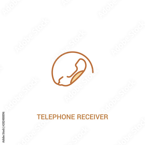 telephone receiver concept 2 colored icon. simple line element illustration. outline brown telephone receiver symbol. can be used for web and mobile ui/ux.