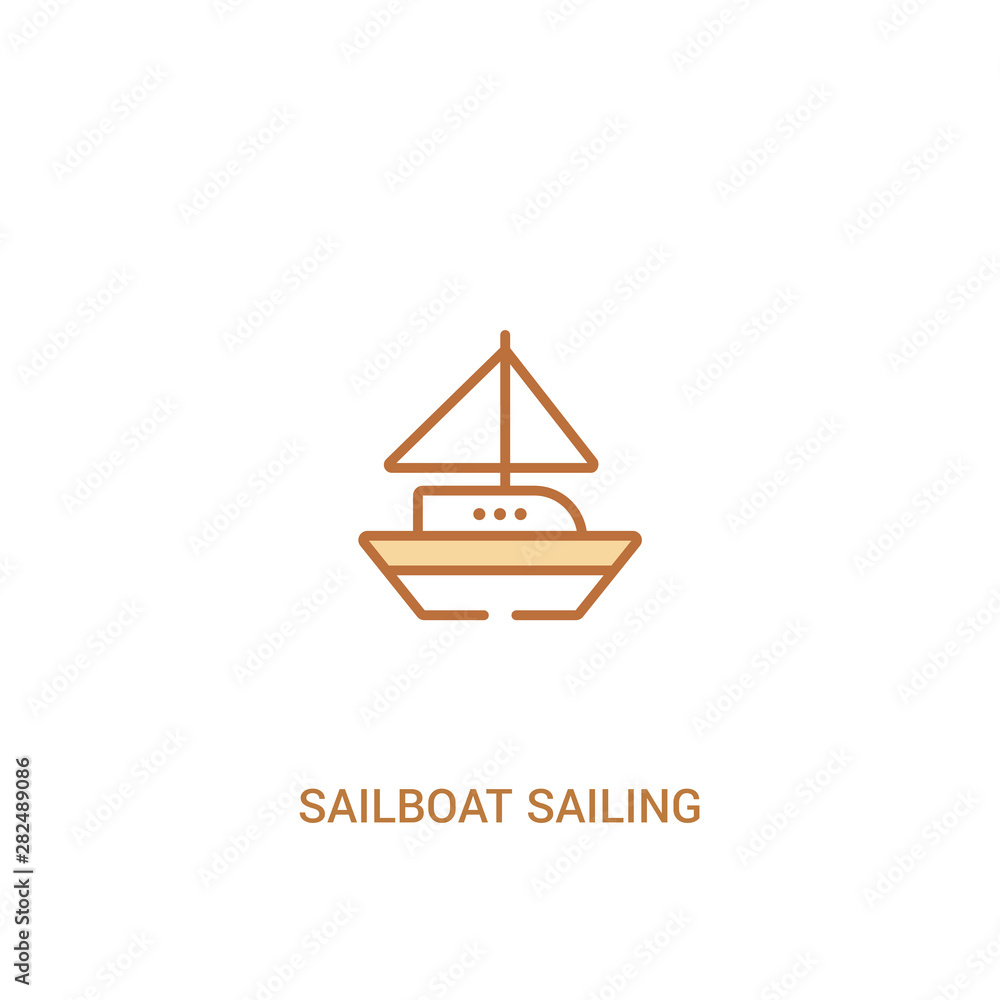 sailboat sailing concept 2 colored icon. simple line element illustration. outline brown sailboat sailing symbol. can be used for web and mobile ui/ux. sailboat sailing concept 2 colored icon. simple line element illustration. outline brown sailboat sailing symbol. can be used for web and mobile ui/ux.