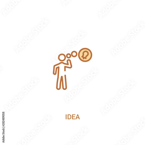 idea concept 2 colored icon. simple line element illustration. outline brown idea symbol. can be used for web and mobile ui/ux.