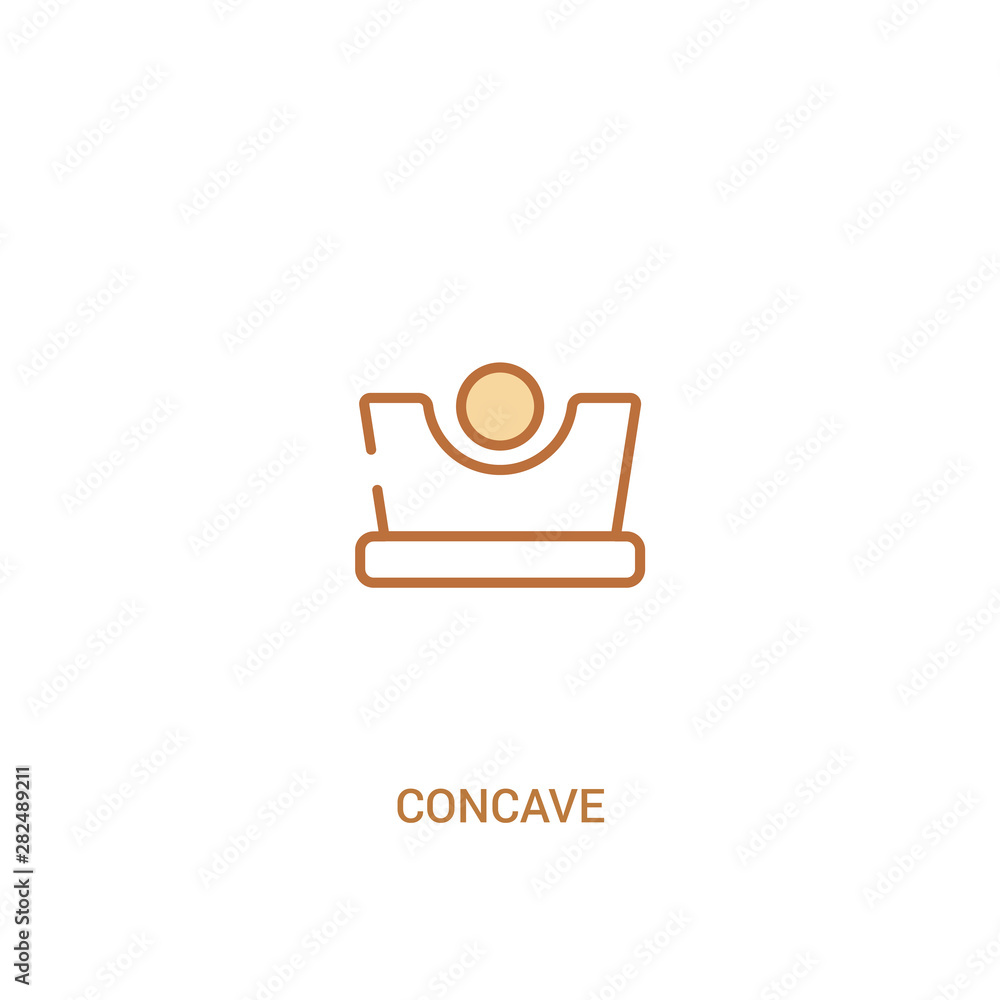 concave concept 2 colored icon. simple line element illustration. outline brown concave symbol. can be used for web and mobile ui/ux.