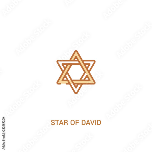 star of david concept 2 colored icon. simple line element illustration. outline brown star of david symbol. can be used for web and mobile ui/ux.