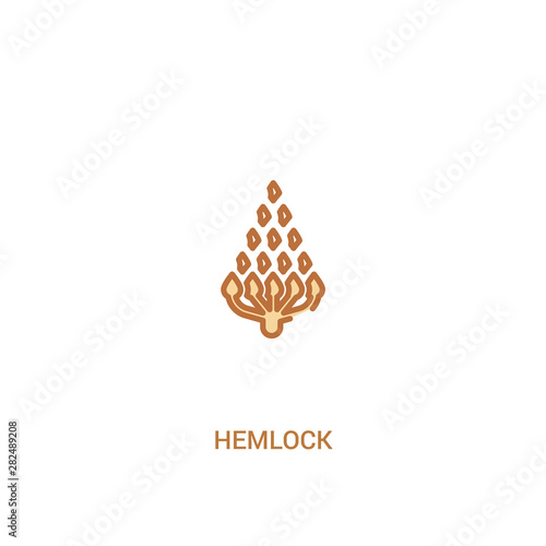 hemlock concept 2 colored icon. simple line element illustration. outline brown hemlock symbol. can be used for web and mobile ui/ux.