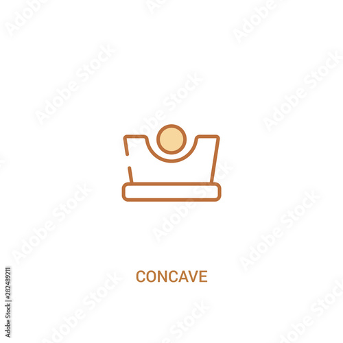 concave concept 2 colored icon. simple line element illustration. outline brown concave symbol. can be used for web and mobile ui/ux.