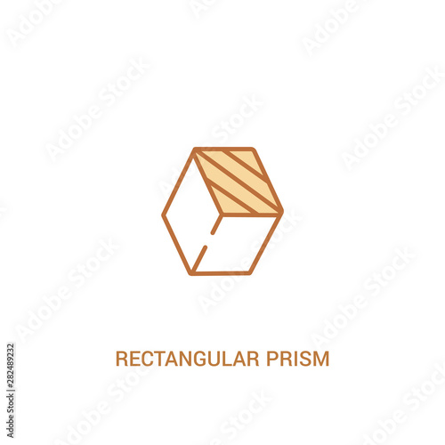 rectangular prism concept 2 colored icon. simple line element illustration. outline brown rectangular prism symbol. can be used for web and mobile ui/ux.