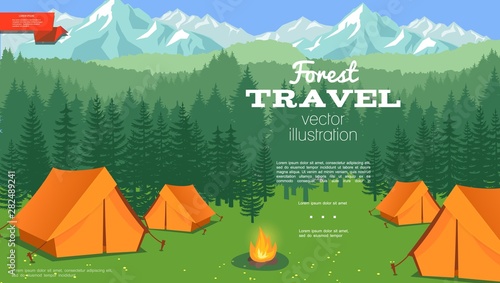 Flat Summer Camping Template
