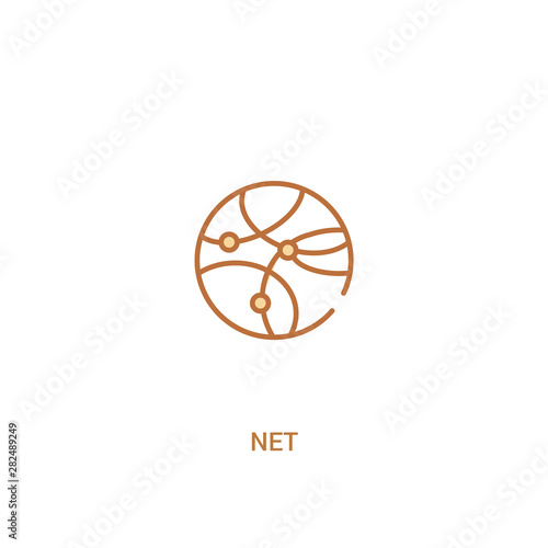 net concept 2 colored icon. simple line element illustration. outline brown net symbol. can be used for web and mobile ui/ux.