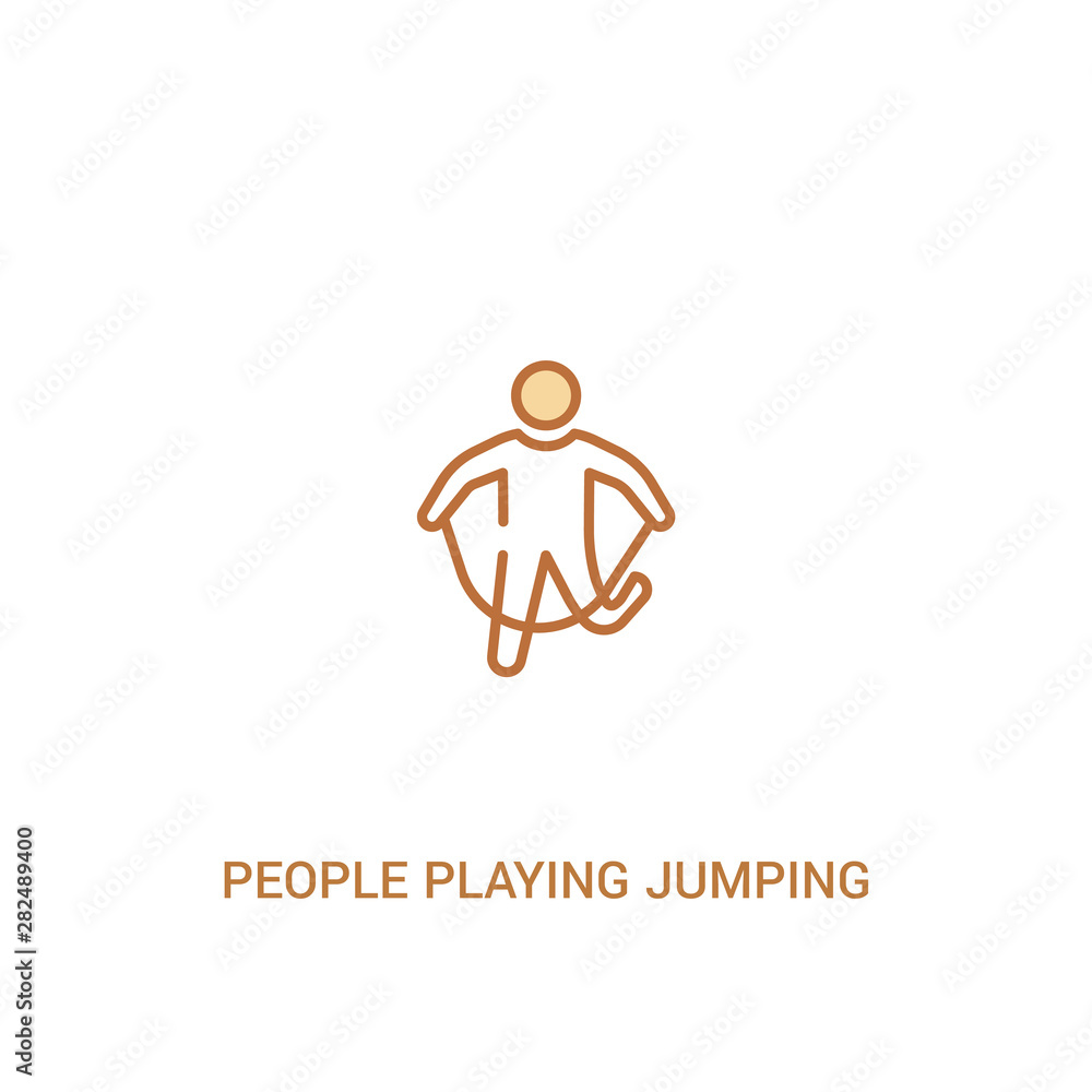 people playing jumping rope concept 2 colored icon. simple line element illustration. outline brown people playing jumping rope symbol. can be used for web and mobile ui/ux. people playing jumping rope concept 2 colored icon. simple line element illustration. outline brown people playing jumping rope symbol. can be used for web and mobile ui/ux.