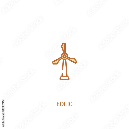 eolic concept 2 colored icon. simple line element illustration. outline brown eolic symbol. can be used for web and mobile ui/ux.