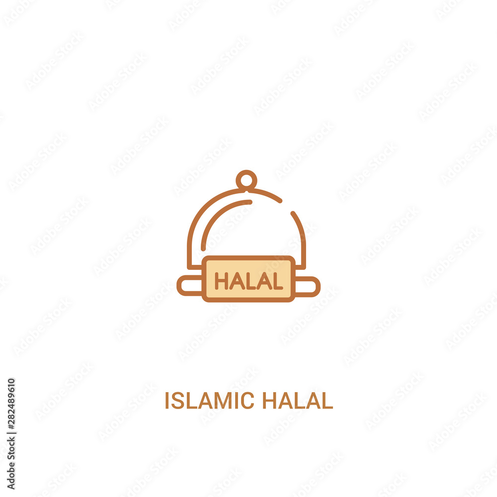 islamic halal concept 2 colored icon. simple line element illustration. outline brown islamic halal symbol. can be used for web and mobile ui/ux. islamic halal concept 2 colored icon. simple line element illustration. outline brown islamic halal symbol. can be used for web and mobile ui/ux.