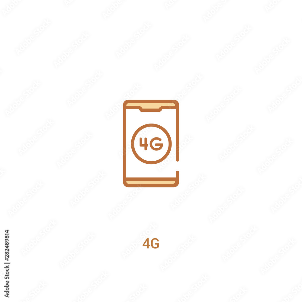 4g concept 2 colored icon. simple line element illustration. outline brown 4g symbol. can be used for web and mobile ui/ux. 4g concept 2 colored icon. simple line element illustration. outline brown 4g symbol. can be used for web and mobile ui/ux.