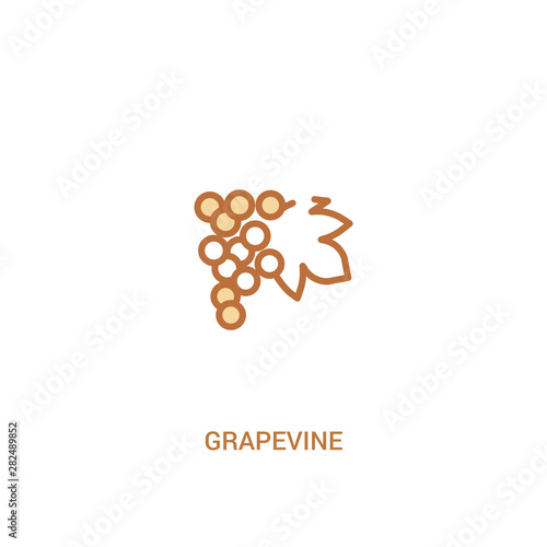 grapevine concept 2 colored icon. simple line element illustration. outline brown grapevine symbol. can be used for web and mobile ui/ux.