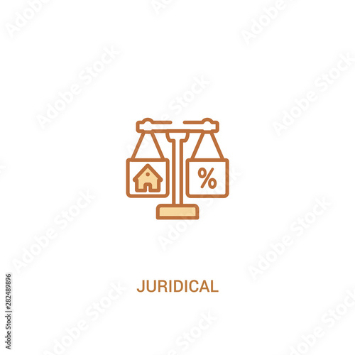 juridical concept 2 colored icon. simple line element illustration. outline brown juridical symbol. can be used for web and mobile ui/ux.