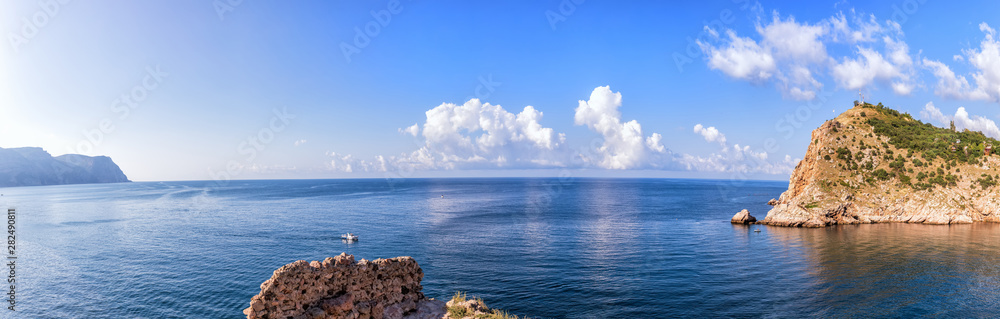 Cape of Balaklava Bay and the sea panorama in Crimea Cape of Balaklava Bay and the sea panorama in Crimea