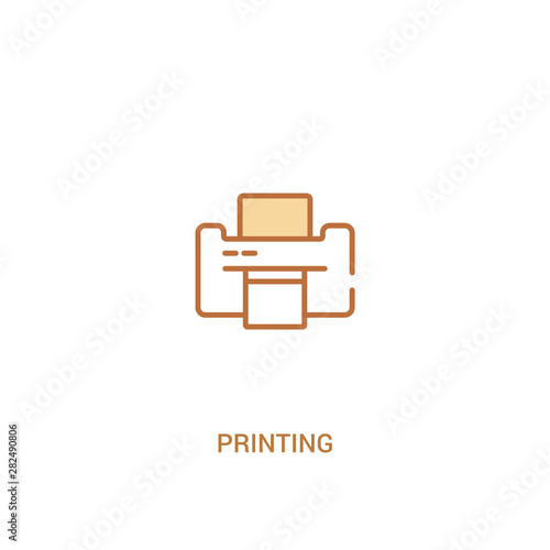 printing concept 2 colored icon. simple line element illustration. outline brown printing symbol. can be used for web and mobile ui/ux.