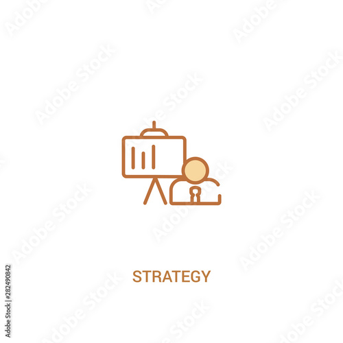 strategy concept 2 colored icon. simple line element illustration. outline brown strategy symbol. can be used for web and mobile ui/ux.