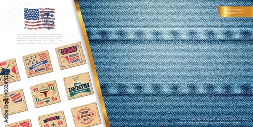 Flat Denim Colorful Composition