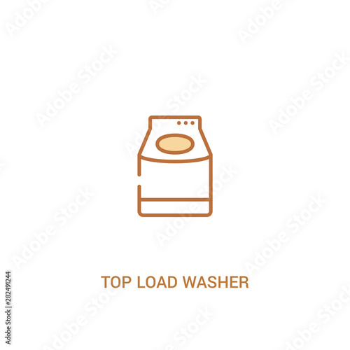 top load washer concept 2 colored icon. simple line element illustration. outline brown top load washer symbol. can be used for web and mobile ui/ux.