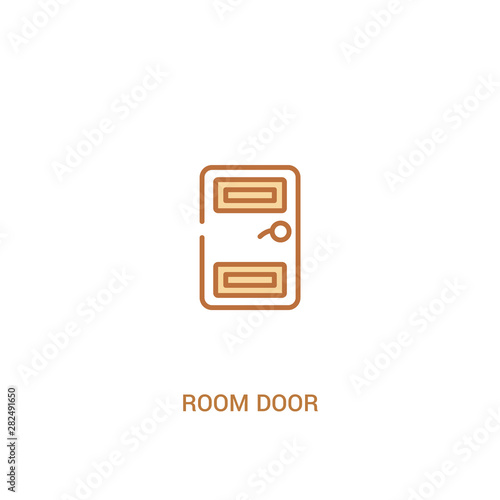 room door concept 2 colored icon. simple line element illustration. outline brown room door symbol. can be used for web and mobile ui/ux.