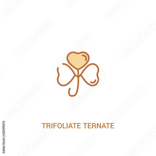 trifoliate ternate concept 2 colored icon. simple line element illustration. outline brown trifoliate ternate symbol. can be used for web and mobile ui/ux.