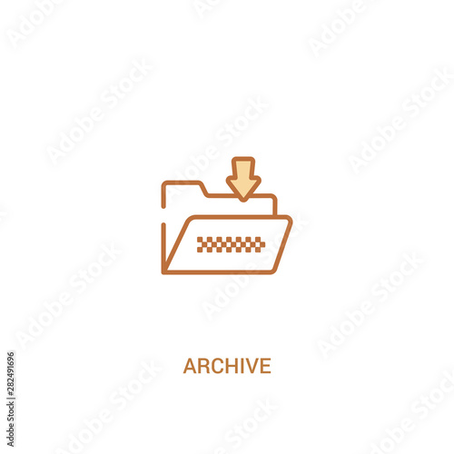 archive concept 2 colored icon. simple line element illustration. outline brown archive symbol. can be used for web and mobile ui/ux.