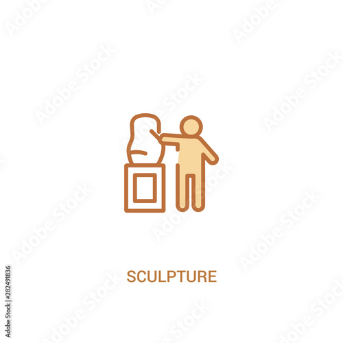 sculpture concept 2 colored icon. simple line element illustration. outline brown sculpture symbol. can be used for web and mobile ui/ux.