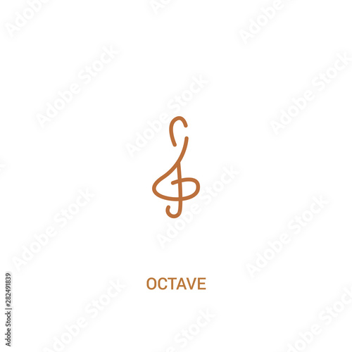 octave concept 2 colored icon. simple line element illustration. outline brown octave symbol. can be used for web and mobile ui/ux.