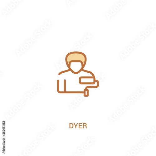 dyer concept 2 colored icon. simple line element illustration. outline brown dyer symbol. can be used for web and mobile ui/ux.