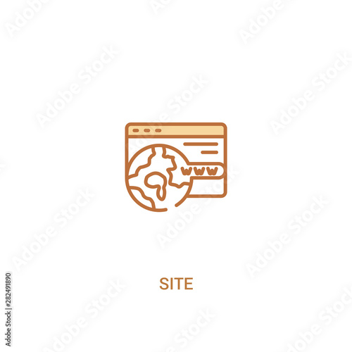 site concept 2 colored icon. simple line element illustration. outline brown site symbol. can be used for web and mobile ui/ux.