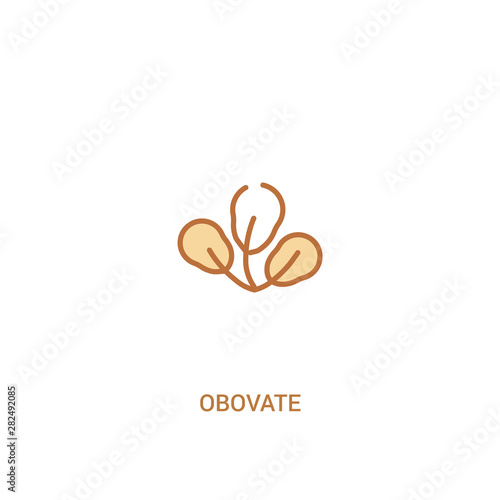 obovate concept 2 colored icon. simple line element illustration. outline brown obovate symbol. can be used for web and mobile ui/ux.