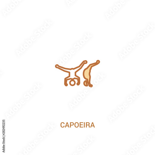 capoeira concept 2 colored icon. simple line element illustration. outline brown capoeira symbol. can be used for web and mobile ui/ux.