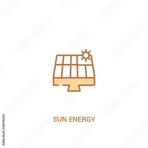 sun energy concept 2 colored icon. simple line element illustration. outline brown sun energy symbol. can be used for web and mobile ui/ux.