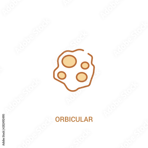 orbicular concept 2 colored icon. simple line element illustration. outline brown orbicular symbol. can be used for web and mobile ui/ux.