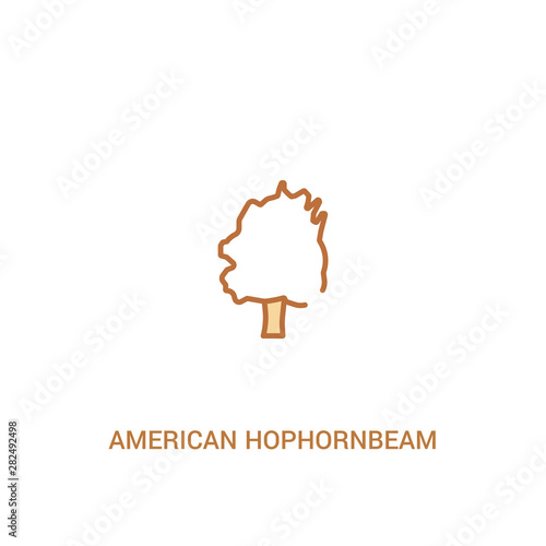 american hophornbeam tree concept 2 colored icon. simple line element illustration. outline brown american hophornbeam tree symbol. can be used for web and mobile ui/ux.