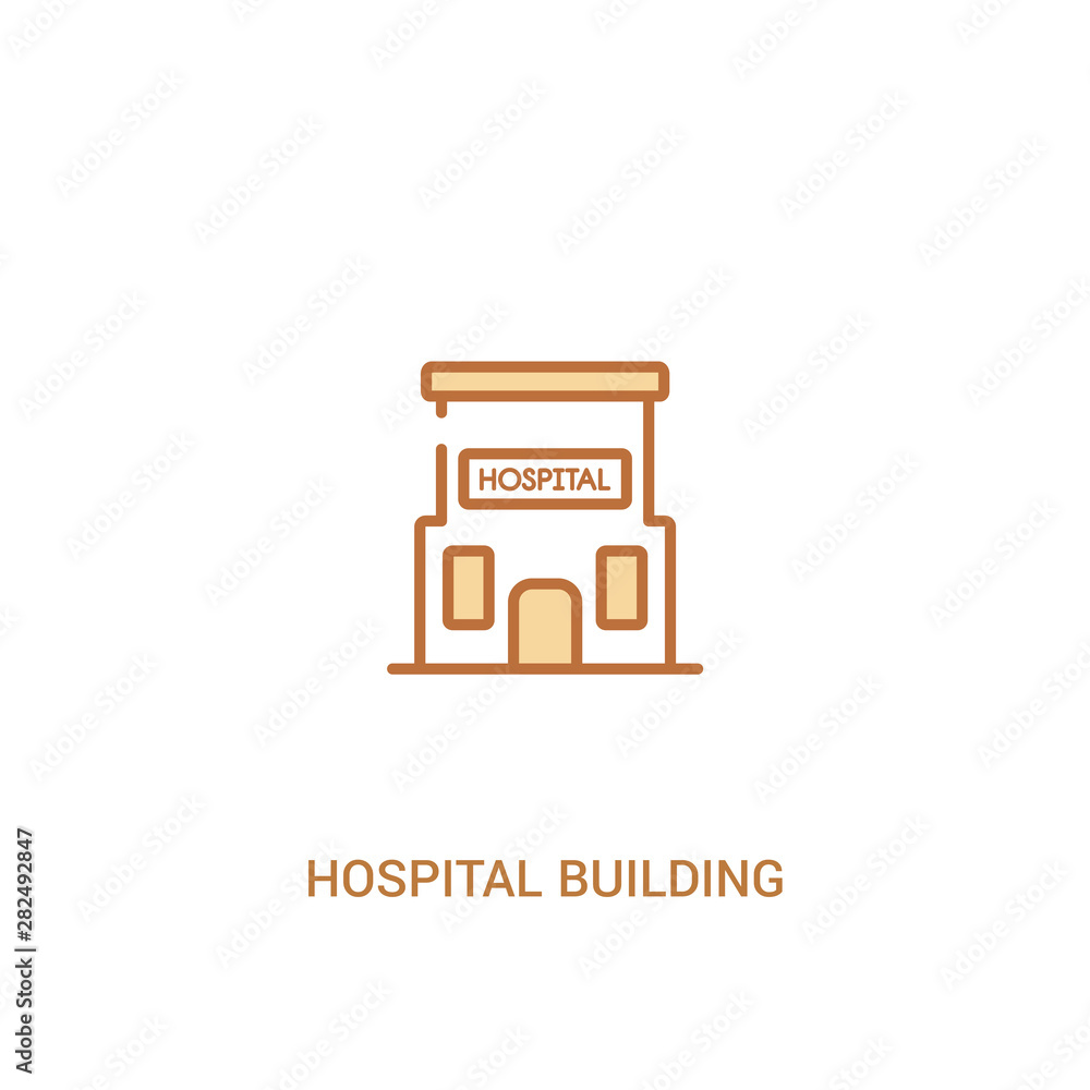 hospital building front concept 2 colored icon. simple line element illustration. outline brown hospital building front symbol. can be used for web and mobile ui/ux. hospital building front concept 2 colored icon. simple line element illustration. outline brown hospital building front symbol. can be used for web and mobile ui/ux.
