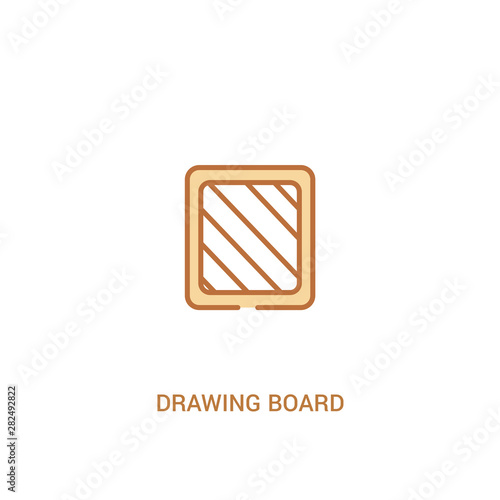 drawing board concept 2 colored icon. simple line element illustration. outline brown drawing board symbol. can be used for web and mobile ui/ux.