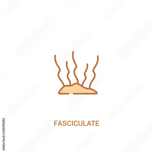 fasciculate concept 2 colored icon. simple line element illustration. outline brown fasciculate symbol. can be used for web and mobile ui/ux.