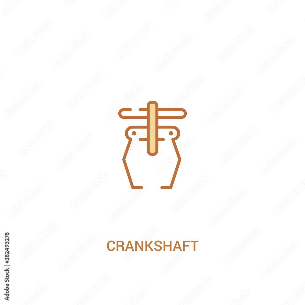 crankshaft concept 2 colored icon. simple line element illustration. outline brown crankshaft symbol. can be used for web and mobile ui/ux.