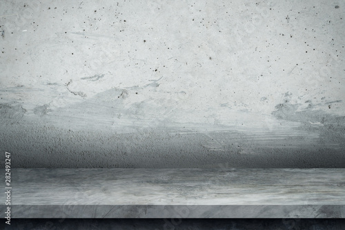 Obraz na plátně Cement floor and wall background,interior,idea,dimension  room,design display products