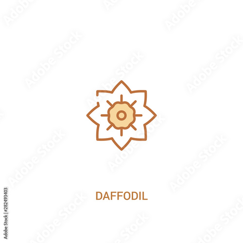 daffodil concept 2 colored icon. simple line element illustration. outline brown daffodil symbol. can be used for web and mobile ui/ux.