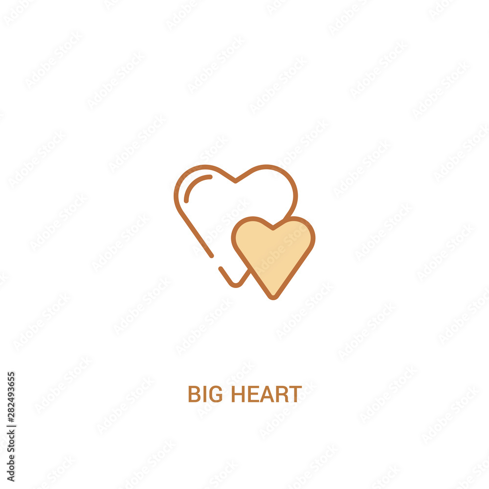 big heart concept 2 colored icon. simple line element illustration. outline brown big heart symbol. can be used for web and mobile ui/ux.